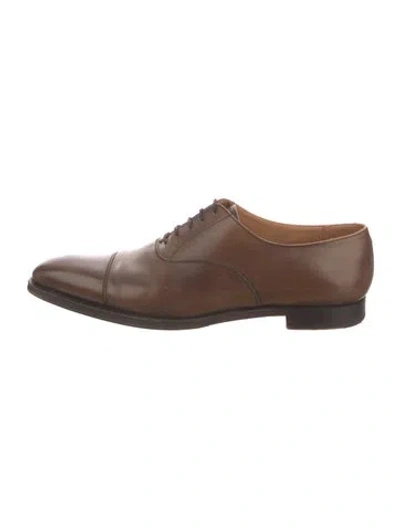 Pre-owned Crockett & Jones Leather Oxfords In Brown