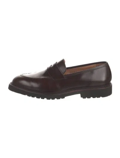 Pre-owned Crockett & Jones Leather Oxfords In Brown
