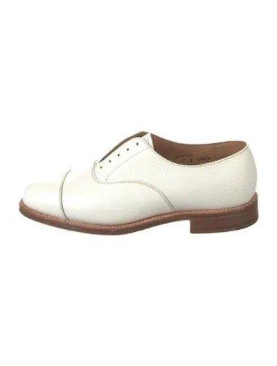 Pre-owned Crockett & Jones Leather Oxfords In White