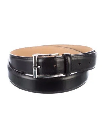 Pre-owned Crockett & Jones Leather Waist Belt In Black
