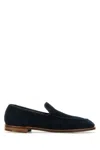 Crockett & Jones Salcombe Loafers Suede Round Toe In Green