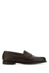 Crockett & Jones Dark Brown Leather Boston Loafers In Brown