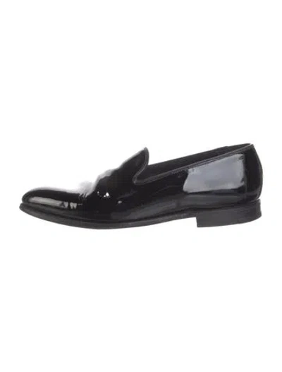 Pre-owned Crockett & Jones Patent Leather Dress Loafers In Black
