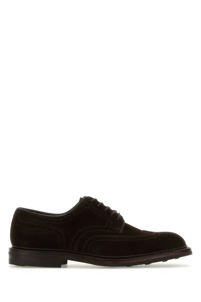 Crockett&jones Scarpe Stringate Pembroke In Pelle Scamosciata Marrone  Uomo In Brown