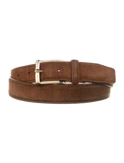 Pre-owned Crockett & Jones Suede Belt In Brown