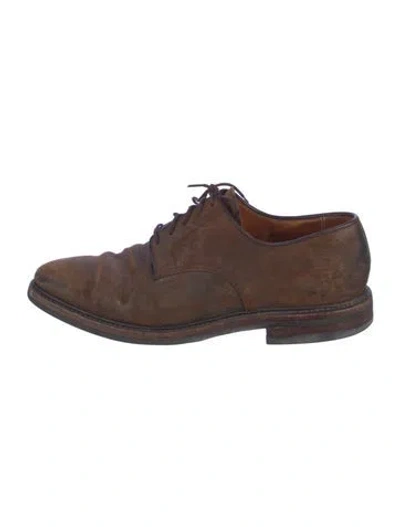 Pre-owned Crockett & Jones Suede Derby Shoes In Brown