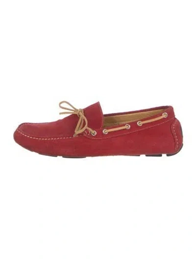 Pre-owned Crockett & Jones Suede Drivers In Red