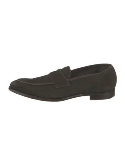 Pre-owned Crockett & Jones Suede Loafers In Brown