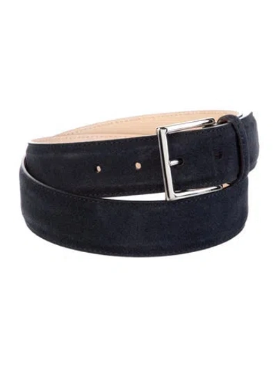 Pre-owned Crockett & Jones Suede Waist Belt In Blue