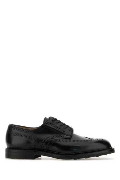 Crockett & Jones Black Leather Pembroke Lace-up Shoes