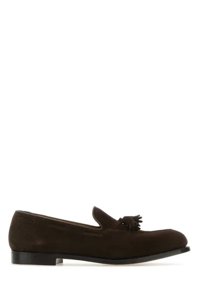 Crockett & Jones Cavendish 30mm Suede Loafers In Brown