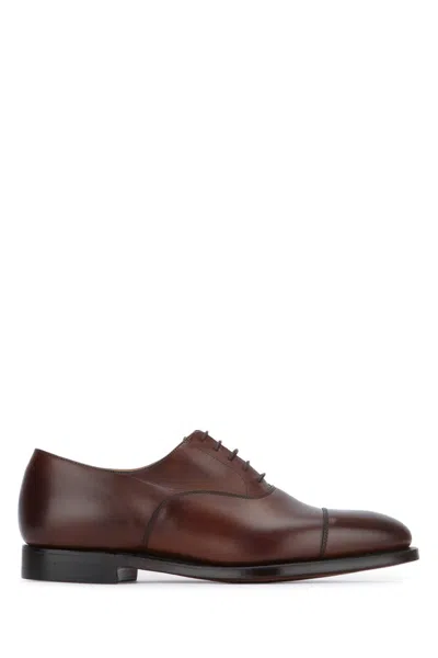 Crockett & Jones Dark Brown Leather Lace Up Shoes