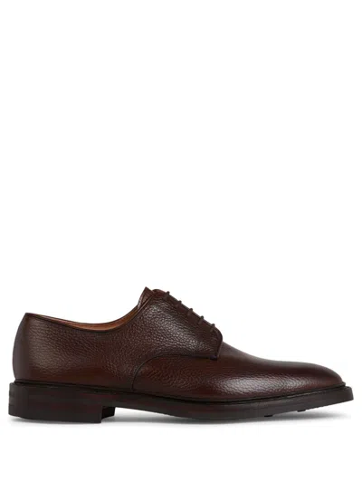Crockett & Jones Norwich Leather Derby Shoes In Brown