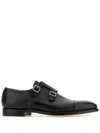 Crockett & Jones Lowndes Monk Strap Shoes With Almond Toe In Black
