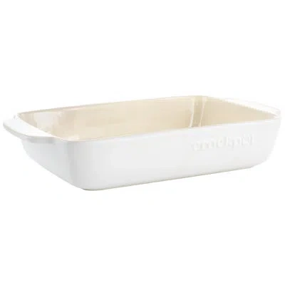 Crock-pot 4 Quart Rectangular Stoneware Bake Pan In Cream