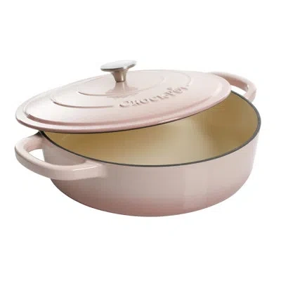 Crock-pot 5 Qt. Cast Iron Round Braiser With Lid In Pink