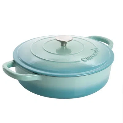 Crock-pot 5 Qt. Non-stick Cast Iron Round Braiser With Lid In Blue
