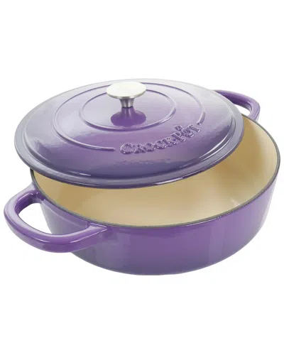 Crock-pot Crockpot Artisan 2pc 5qt Lavender Enameled Cast Iron Braiser With Lid In Purple