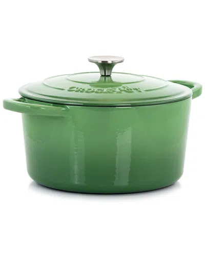 Crock-pot Crockpot Artisan 2pc 5qts Enameled Cast Iron Dutch Oven In Green