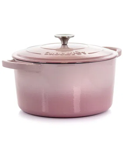 Crock-pot Crockpot Artisan 2pc 7qts Enamled Cast Iron Dutch Oven In Blush