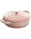 Crock-pot Crockpot Artisan 5qt Blush Round Enameled Cast Iron Braiser Pan In Pink