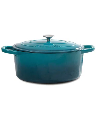 Crock-pot Crockpot Artisan 5qt Enameled Cast Iron Dutch Oven In Teal