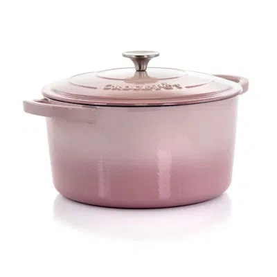 Crock-pot Artisan 7 Qt. Non-stick Cast Iron Round Dutch Oven With Lid In Pink