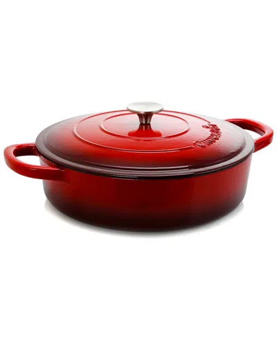 Crock-pot Crockpot Artisan Enameled Cast Iron 5qt Round Braiser Pan In Red