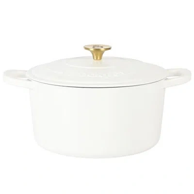 Crock-pot Crockpot Artisan Enameled Cast Iron Dutch Oven In Cream,gold