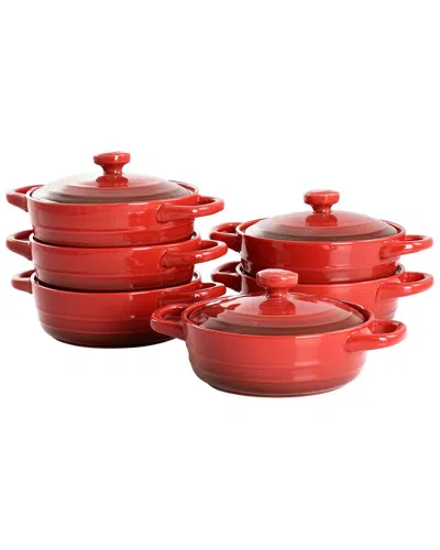 Crock-pot Appleton 6pc 10oz Stoneware Mini Casserole Set In Red