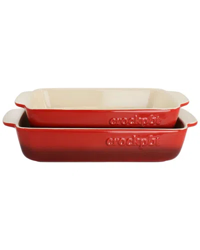 Crock-pot Artisan 2pc Stoneware Bake Pans In Red