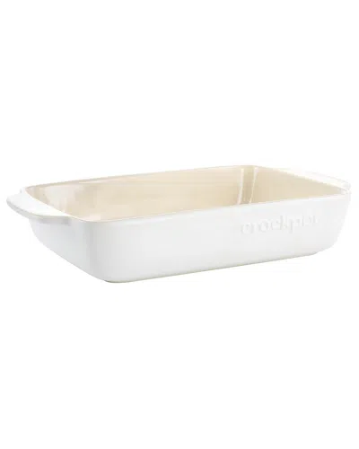 Crock-pot Artisan 4qt Rectangular Stoneware Bake Pan In White