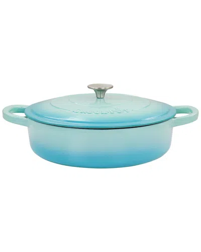 Crock-pot Artisan 5qt Enameled Cast Iron Braiser Pan With Lid In Blue