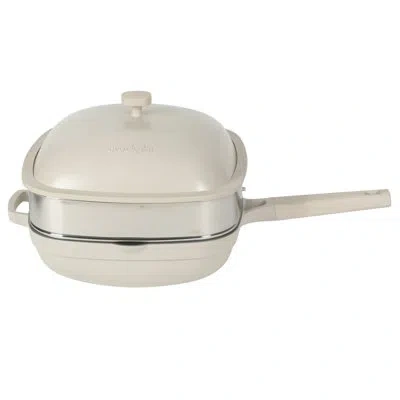 Crock-pot Crock Pot Northvale 5.3 Quart Ceramic Nonstick Sauté Pan With Steamer Basket & Lid, Cast Aluminum Pa In Neutral