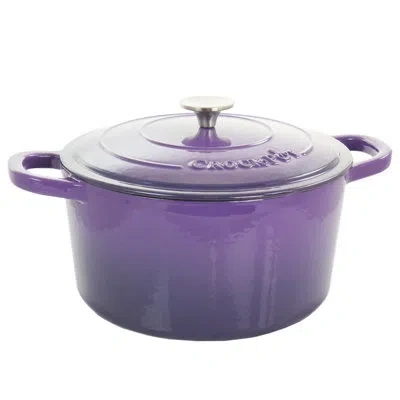 Crock-pot Non-stick Cast Iron Round Dutch Oven In Purple
