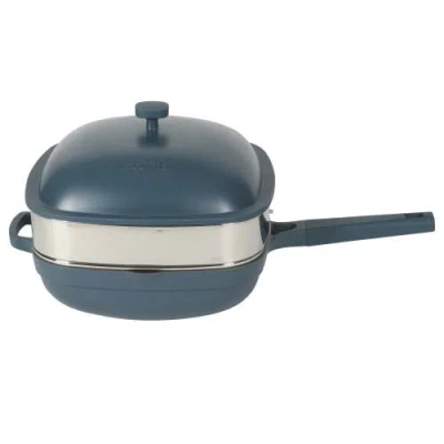 Crock-pot Crockpot Northvale Ceramic Nonstick Cast Aluminum Sauté Pan With Steamer Basket And Lid In Blue