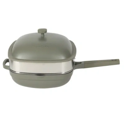 Crock-pot Crockpot Northvale Ceramic Nonstick Cast Aluminum Sauté Pan With Steamer Basket And Lid In Green