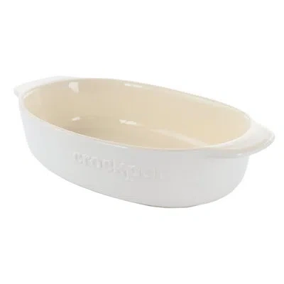 Crock-pot Oval Stoneware Casserole Bakeware In White