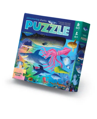 Crocodile Creek Shimmering Sharks Holographic Foil Puzzle, 60 Pieces In No Color