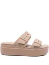 Crocs 40mm Brooklyn Double-buckle Sandals In Black