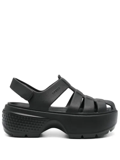 Crocs Stomp Platform Fisherman Sandal In Black
