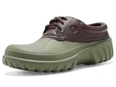 Crocs Axle Low Slippers Army Green/espresso: Men's 10 - Women's 12 Medium, Leather