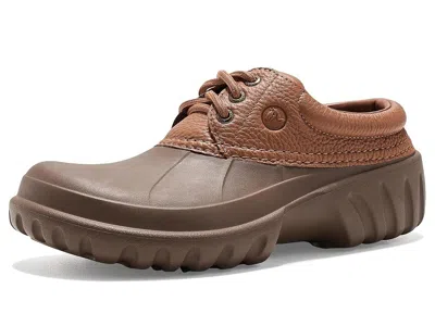 Crocs Axle Low Slippers Carob/cognac: Men's 5 - Women's 7 Medium, Leather In Brown