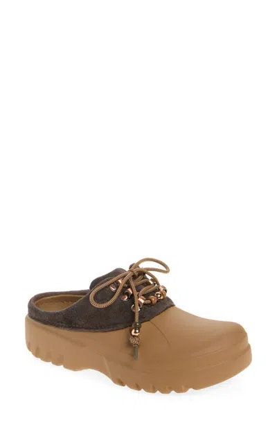 Crocs Axle Suede Mule In Sepia/dark Cocoa