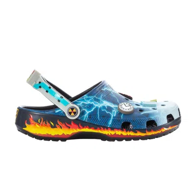 Pre-owned Crocs Back To The Future X  Classic Clogs 'lightning Blue Flame' | Men's Size 8