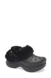 Crocs Bae Fleece Lined Platform Clog In Black