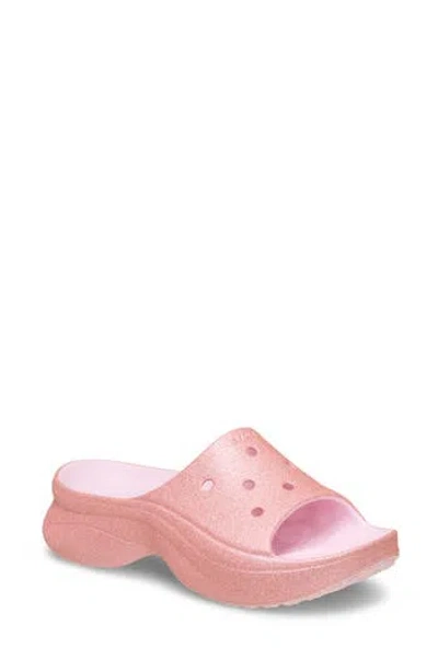 Crocs Bae Glitter Slide Sandal In Pink