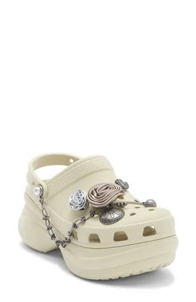 Crocs Bae Metallic Rosette Clog In Neutral