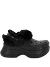 Crocs Bae Textured Lined Platform Slip-on In Black