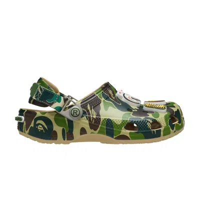Pre-owned Crocs Bape X  Classic Clog Kids 'abc Camo - Green' | Kid's Size 12